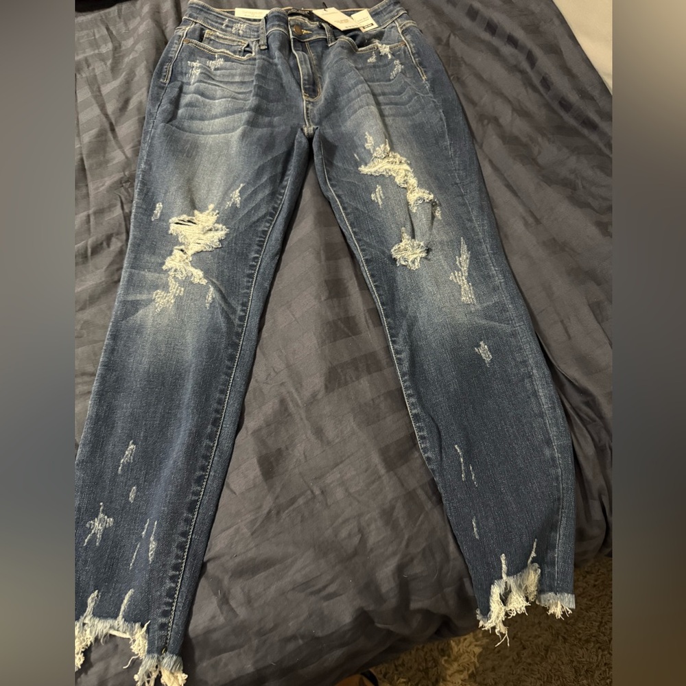 Judy Blue Classic Blue Jeans with Brown Patch